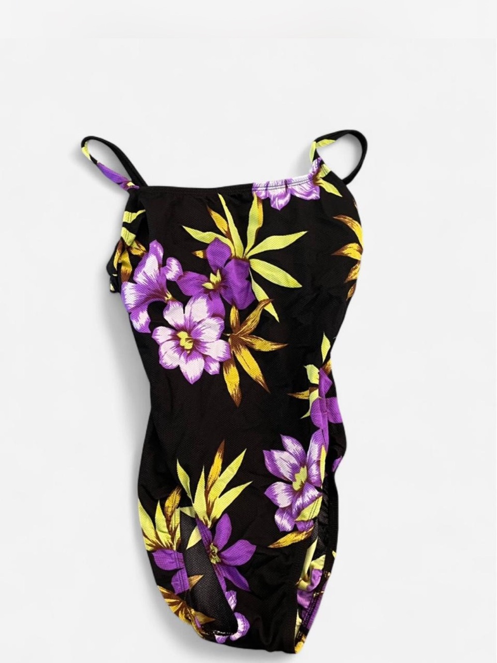 90’s Longitude Black Swimsuit with Purple Accents
